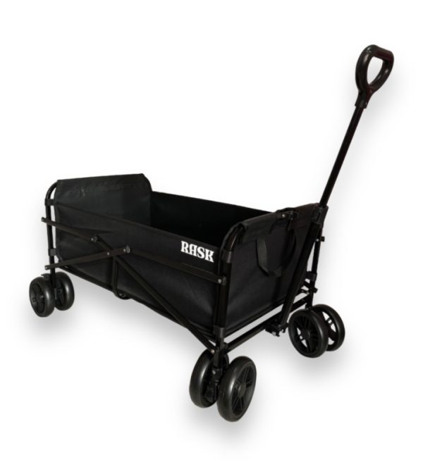 RASK Trækvogn 101 x 50 cm Black 8-wheel Foldbar