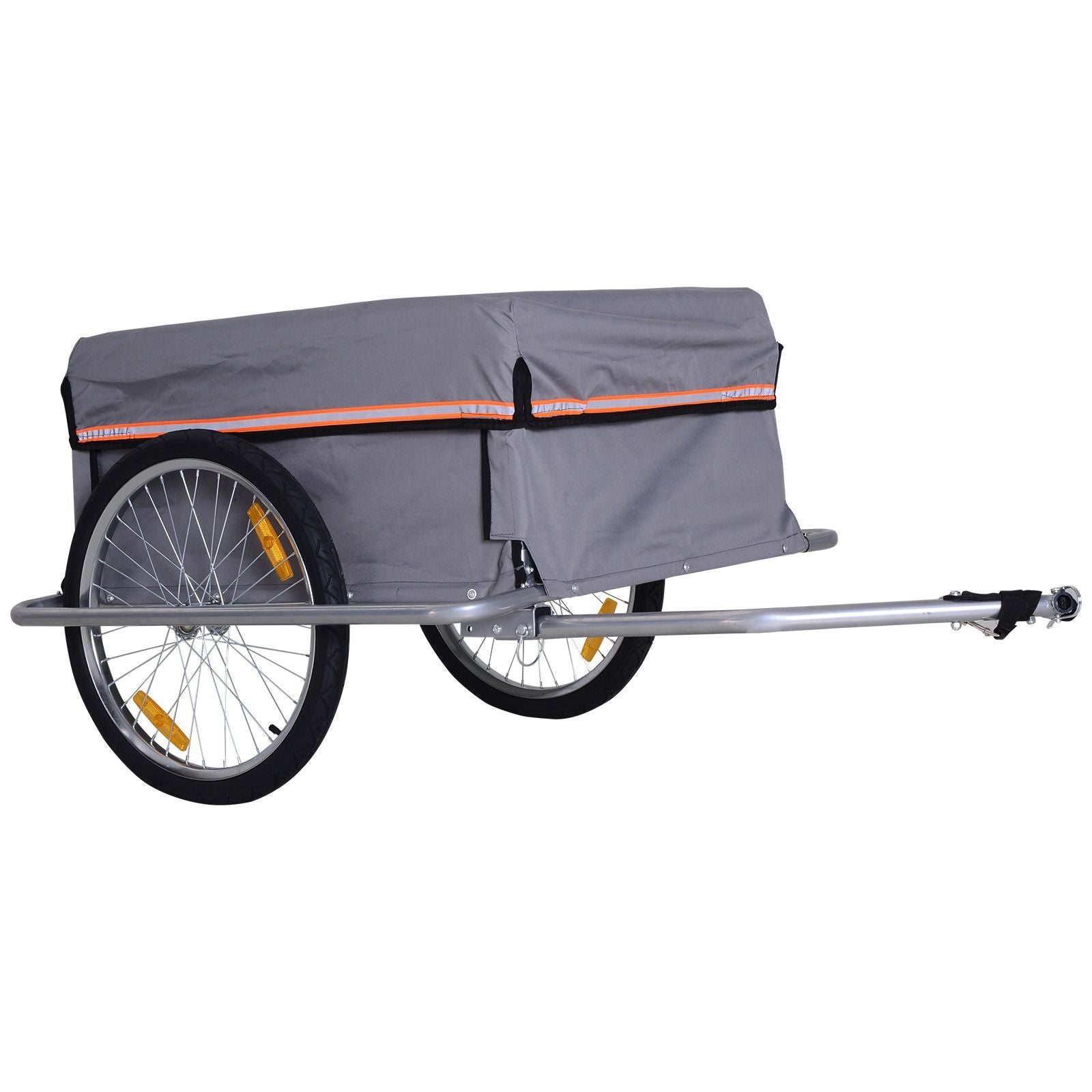 Sammenklappelig cykeltrailer, lasttrailer med kobling, transporttrailer med en lasteevne på op til 40 kg, transporttrailer til cykler og trækvogne, 140 x 88 x 60 cm